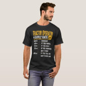 Exploitant tractortractor met uurtarief t-shirt (Voorkant volledig)