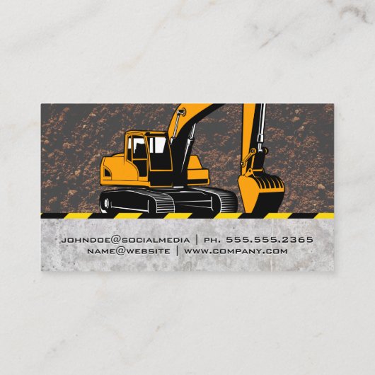 Exploitant van bouwvoertuig | Earth Mover Visitekaartje (Achterkant)