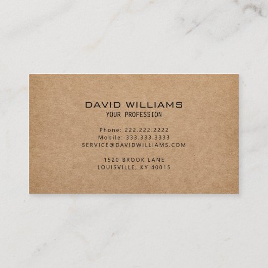 Exploitant van zware bouwapparatuur visitekaartje (Achterkant)