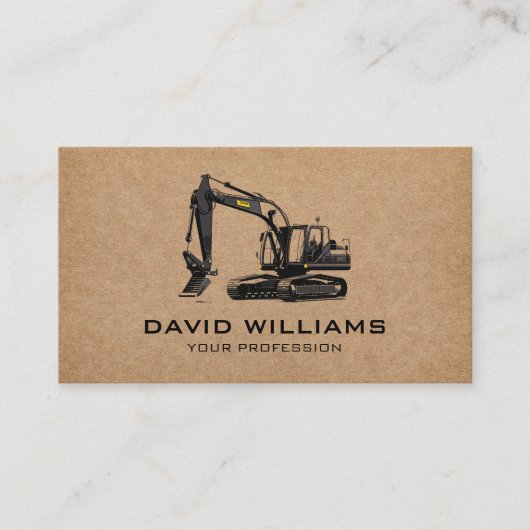 Exploitant van zware bouwapparatuur visitekaartje (Voorkant)