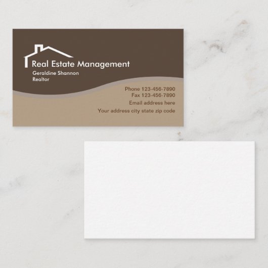 Exploitatie van onroerend goed visitekaartje (Voorkant / Achterkant)