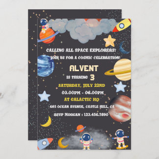 Explorateurs de l'espace Invitation d'anniversaire