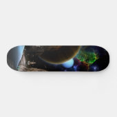 Exploratie van het ruimtesatellietdek plus vistuig skateboard (Horizontaal)