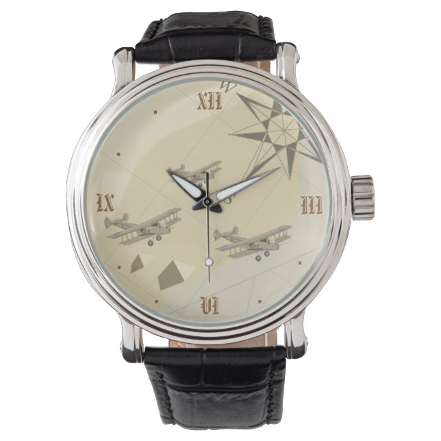 Exploration de l'aviation montre style années 1920 (devant)