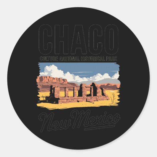 Explore Chaco Culture National Park New Mexico Ronde Sticker (Voorkant)
