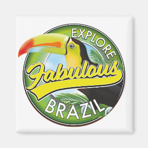 Explore Fabulous Brazilië Logo Magneet