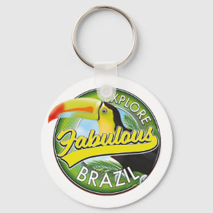 Explore Fabulous Brazilië Logo Sleutelhanger