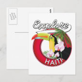 Explore Haïti logo reis patch. Briefkaart (Voorkant / Achterkant)