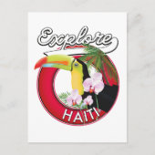 Explore Haïti logo reis patch. Briefkaart (Voorkant)