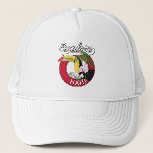 Explore Haïti logo reis patch. Trucker Pet