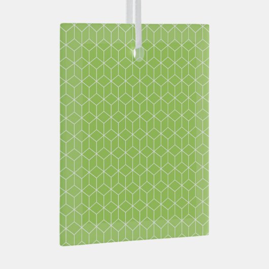 Explore Modern Optical Illusions with Cube Pattern Glas Ornament (Voorkant Rechts)