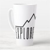 Explore More Minimalist Mountain Latte Mug Latte Mok (Linkerhoek)