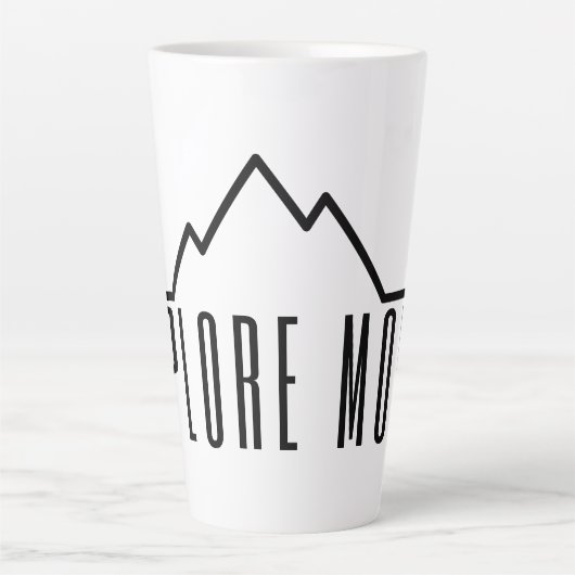 Explore More Minimalist Mountain Latte Mug Latte Mok (Voorkant)