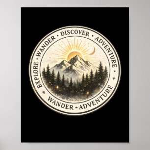 Exploreer Wandel Ontdek Berg Poster Kunstprint