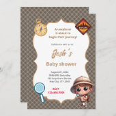 Explorer-Baby shower Kaart (Voorkant / Achterkant)