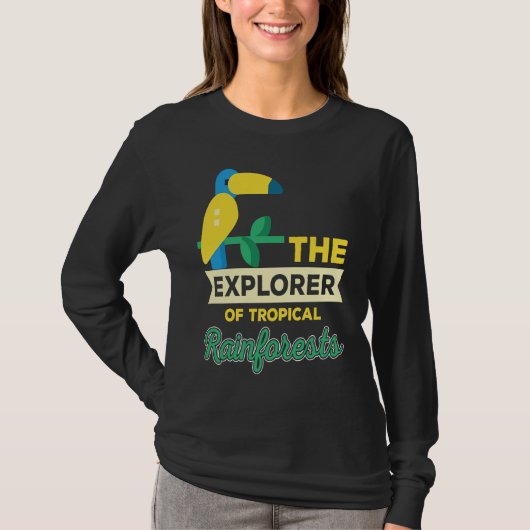 Explorer Of Rainforest Tropical Parrot Nature T-shirt (Voorkant)