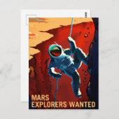 "Explorers Gezochte" Mars-rekrutering Briefkaart (Voorkant / Achterkant)