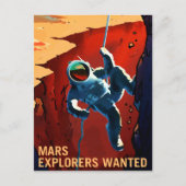"Explorers Gezochte" Mars-rekrutering Briefkaart (Voorkant)