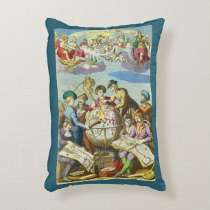  Explorers met de Kaart van het Antiek Wereldbol,  Accent Kussen