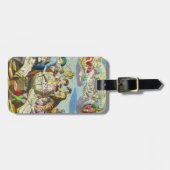 Explorers met de Kaart van het Antiek Wereldbol, Bagagelabel (Voorkant horizontaal)