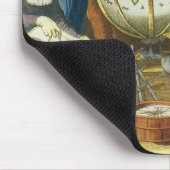  Explorers met de Kaart van het Antiek Wereldbol,  Muismat (Hoek)