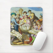  Explorers met de Kaart van het Antiek Wereldbol,  Muismat (Met muis)