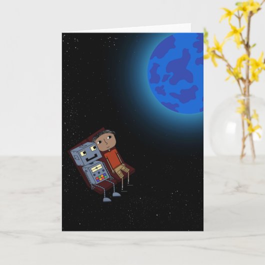 Explorez l'univers - carte de voeux (Fleur jaune)