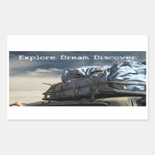 Explorez. Rêvez. Découvrez. Sticker rectangulaire