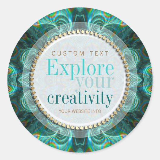 Explorez votre autocollant Fractals Turquoises de  (Devant)