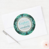 Explorez votre autocollant Fractals Turquoises de  (Enveloppe)