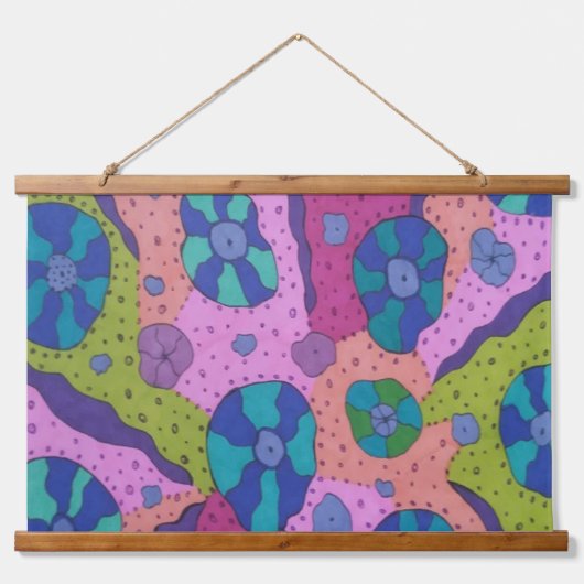 Explosie van Abstracte kleurentekening Hangend Wandkleed (Voorkant)