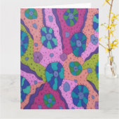 Explosie van Abstracte kleurentekening Kaart (Gele Bloem)