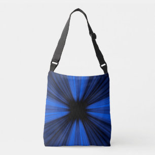 Explosie van blauwe snelheidslijnen crossbody tas