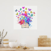 explosie van botervliegen poster (Keuken)