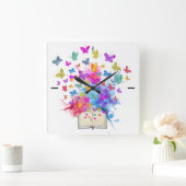 explosie van botervliegen vierkante klok (Huis)