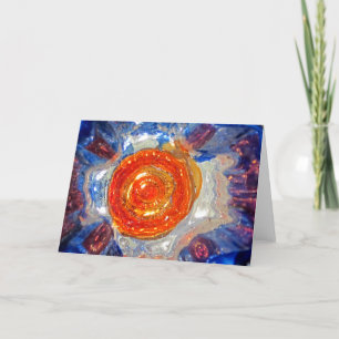 Explosie van Cosmos Art Glass - Van Gogh Oranje Su Feestdagen Kaart