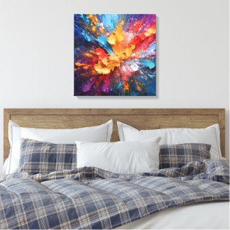 Explosie van kleuren: Abstract kunstmeesterwerk Canvas Afdruk