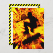 explosie van skateboard briefkaart (Voorkant / Achterkant)