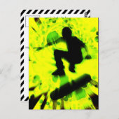 explosie van skateboard briefkaart (Voorkant / Achterkant)