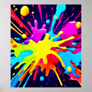 explosie van stralingsverf poster