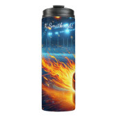 Explosie van vlammende hockeypuck thermosbeker (Voorkant)