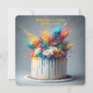 Explosie van vreugde - Happy Birthday Cake Kaart