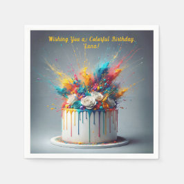 Explosie van vreugde - Happy Birthday Cake Servet