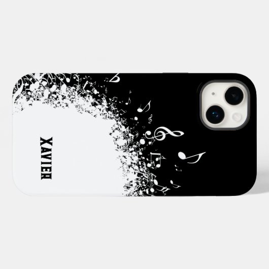 explosie van zwart-witte muziek Case-Mate iPhone case (Achterkant (horizontaal))