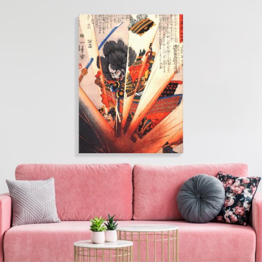 Explosief Samurai schilderij circa 1800s Canvas Afdruk (Insitu (Woonkamer))