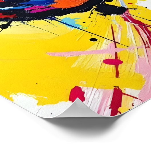 Explosieve abstracte regenboog hersenschildering e poster (Hoek)