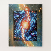 Explosieve en wilde retro kosmische rommel in het legpuzzel (Verticaal)