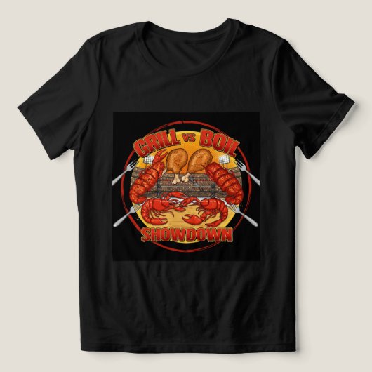 Explosieve grill vs. kook T-shirt! 💥🍽️ Tri-Blend Shirt (Design voorkant)