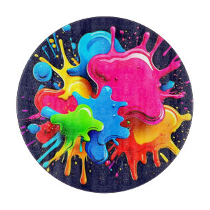 Explosieve kleur splash art snijplank