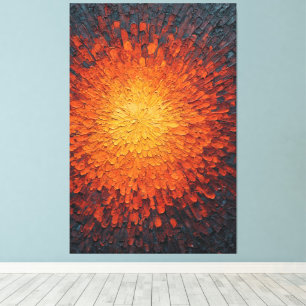 Explosieve lichtuitbarsting Textuur Abstracte wand Canvas Afdruk